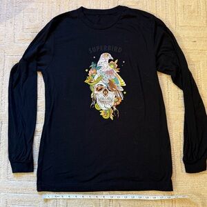 Black Long Sleeve Shirt with Superbird Graphic